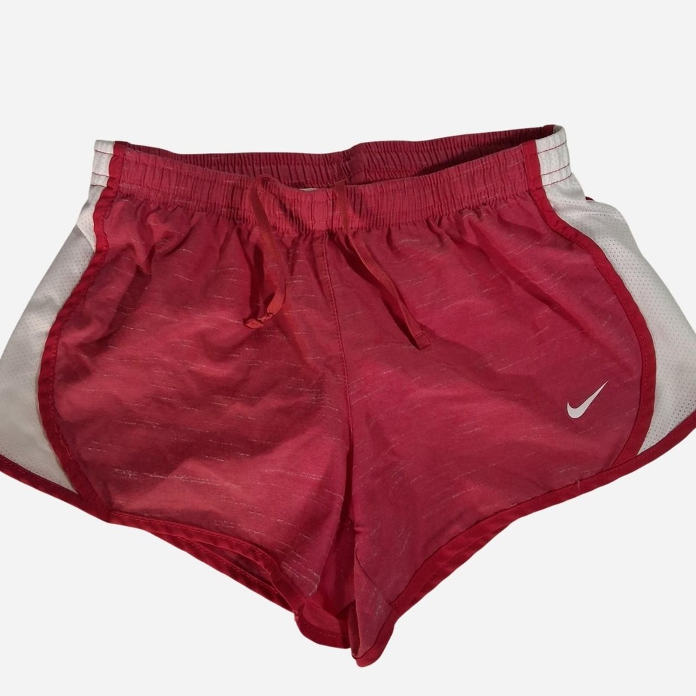 Youth Nike Red/pink running shorts with white side panels